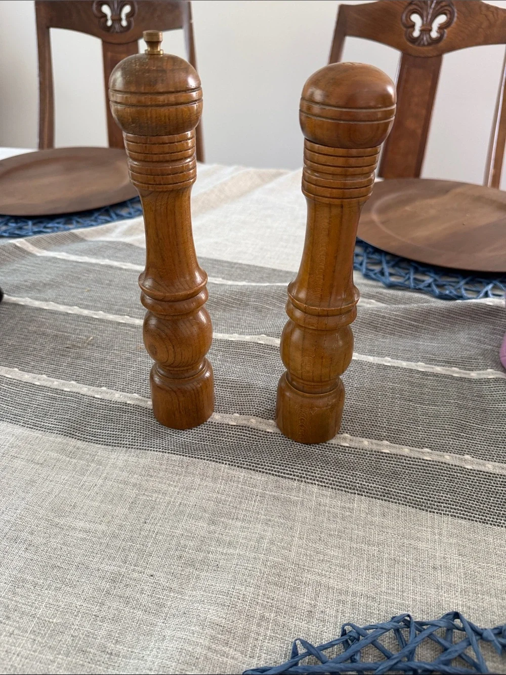 Vintage 10” Wooden Salt & Pepper Shaker Set – Made in Japan Mid Century Decor